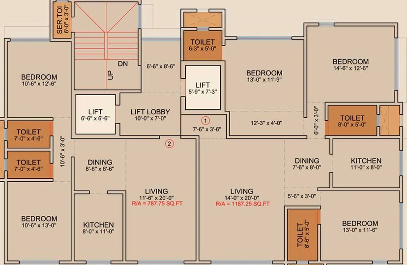 Floor Plan of Disha Tulip in Juhu, Mumbai - Image 18492