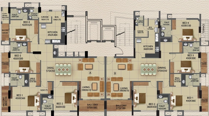 Floor Plan of Skyline The One in Palarivattom, Kochi - Image 46999