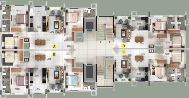 Floor Plan of Skyline Matrix in Kakkanad, Kochi - Image 47057