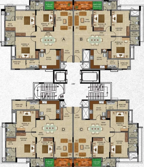 Floor Plan of Skyline Ozone in Kadavanthra, Kochi - Image 47065