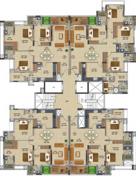 Floor Plan of Skyline Polaris in Vyttila, Kochi - Image 47074