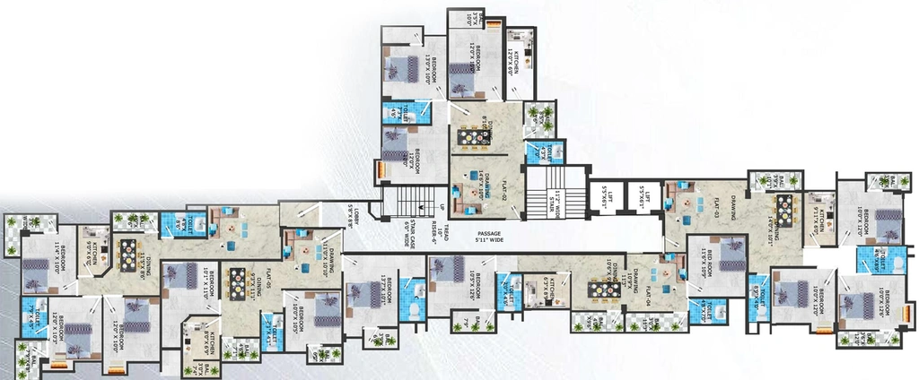 Floor Plan of RD Chetna Residency in Danapur, Patna - Image 6281