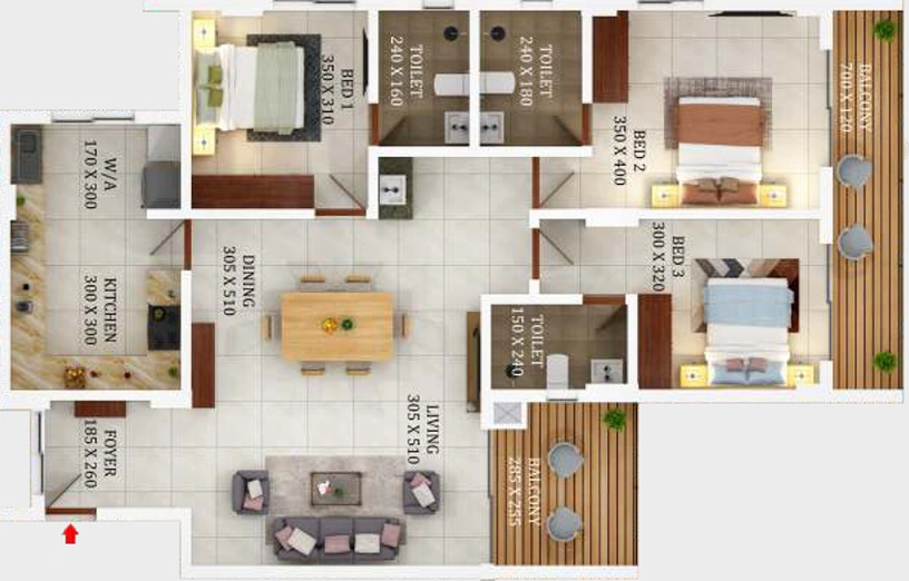 3 BHK Flat in ABAD Sunrise Park in Nettoor, Kochi - Image 492705