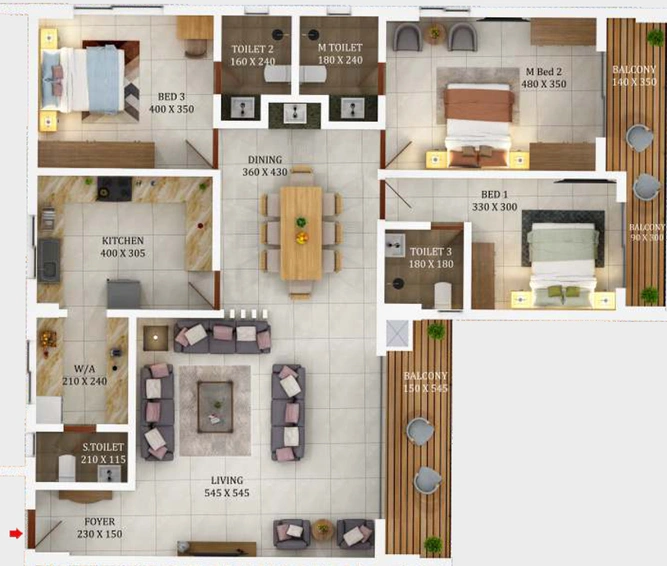 3 BHK Flat in ABAD Sunrise Park in Nettoor, Kochi - Image 492706