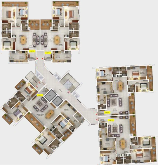 Floor Plan of ABAD Sunrise Park in Nettoor, Kochi - Image 47120