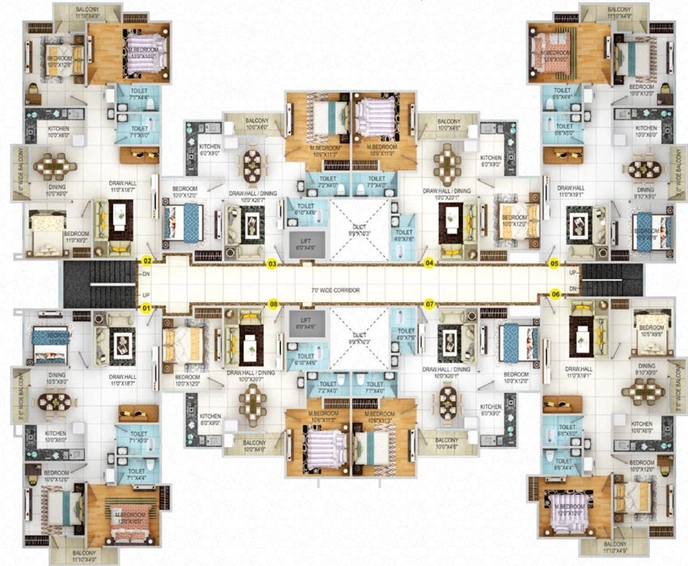 Floor Plan of Maurya Rangeeta City in Deedarganj, Patna - Image 47395