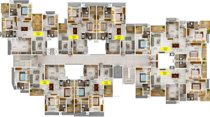 Floor Plan of Varma Harmony in Edappally, Kochi - Image 47128