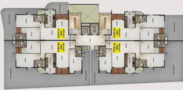 Floor Plan of Asset Alpine Maple in Kakkanad, Kochi - Image 47136