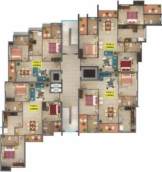 Floor Plan of Varma Imperial in Vazhakkala, Kochi - Image 90536