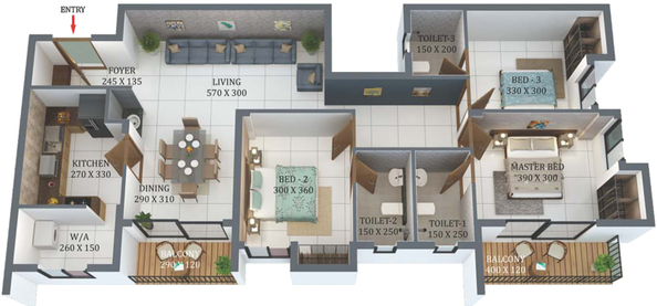 3 BHK Flat in Varma Prime in Vyttila, Kochi - Image 492824
