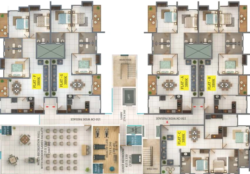 Floor Plan of Varma Prime in Vyttila, Kochi - Image 47163