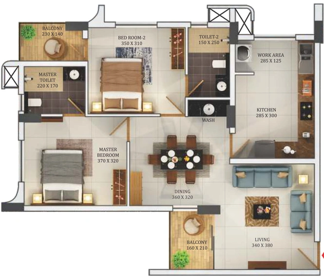 2 BHK Flat in Varma Rhythm in Eroor, Kochi - Image 508897