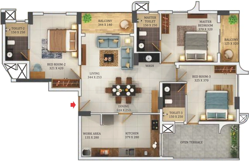 3 BHK Flat in Varma Rhythm in Eroor, Kochi - Image 508898
