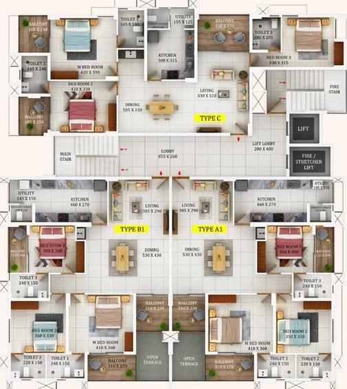 Floor Plan of Varma Urban Heights in Kadavanthra, Kochi - Image 47188