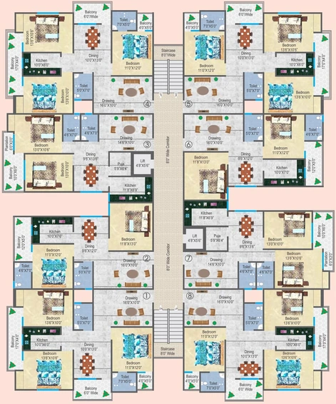 Floor Plan of Abode Winsome Vatika in Danapur, Patna - Image 6352