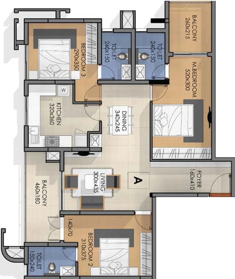 3 BHK Flat in Asset Limelight in Edappally, Kochi - Image 492938