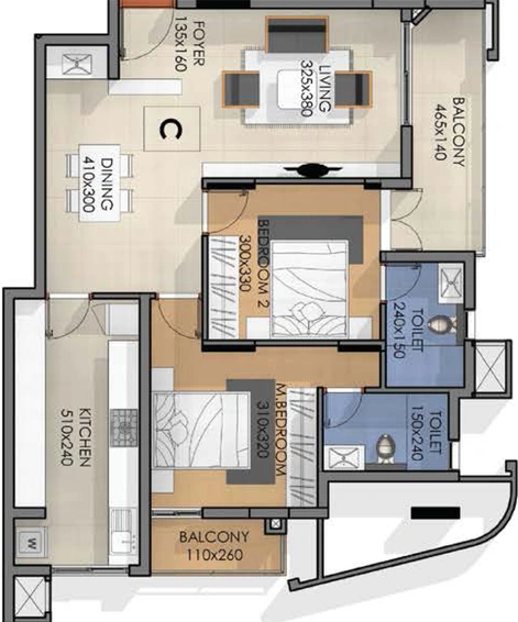 2 BHK Flat in Asset Limelight in Edappally, Kochi - Image 492936