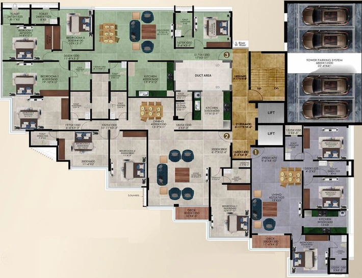 Floor Plan of Ajmera Prive in Juhu, Mumbai - Image 18564