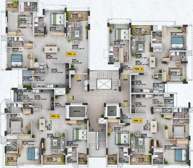 Floor Plan of Skyline Zen in Elamakkara, Kochi - Image 47256