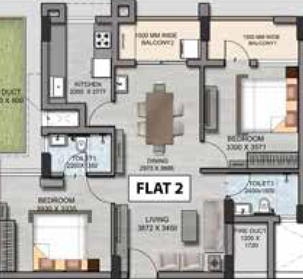 2 BHK Flat in Utkal Greenex in Sundarpada, Bhubaneswar - Image 384034