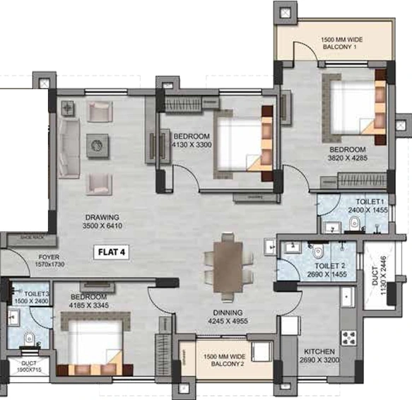 3 BHK Flat in Utkal Greenex in Sundarpada, Bhubaneswar - Image 384037