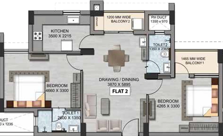 2 BHK Flat in Utkal Greenex in Sundarpada, Bhubaneswar - Image 384035