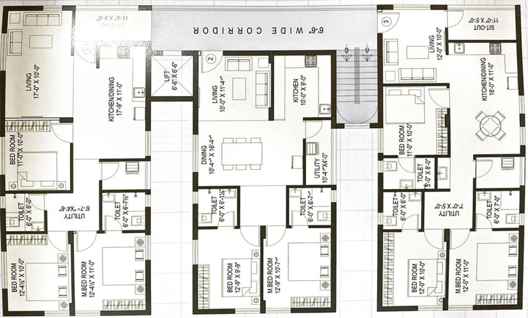 Floor Plan of MVV Pinnacle Homes in Madhurawada, Visakhapatnam - Image 45007