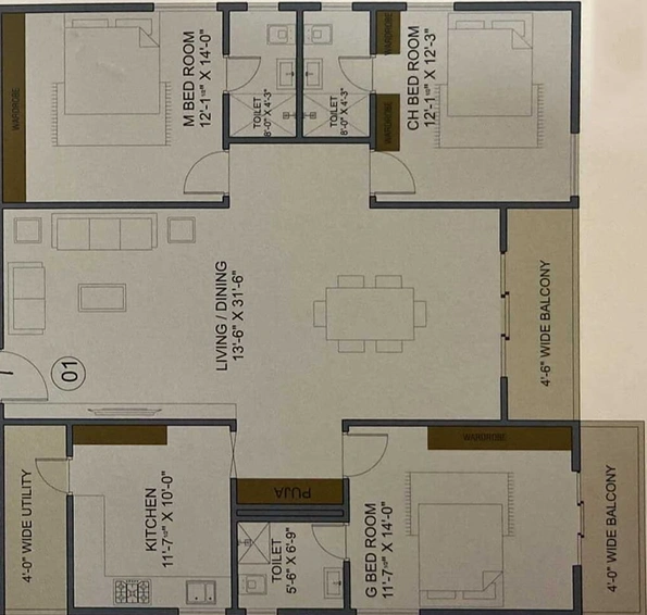 3 BHK Flat in MVV Satya Homes in Seethammadhara, Visakhapatnam - Image 488500