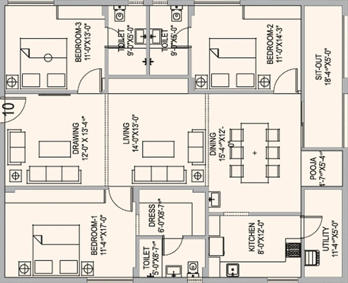 3 BHK Flat in MVV Sunrise in Madhurawada, Visakhapatnam - Image 390155