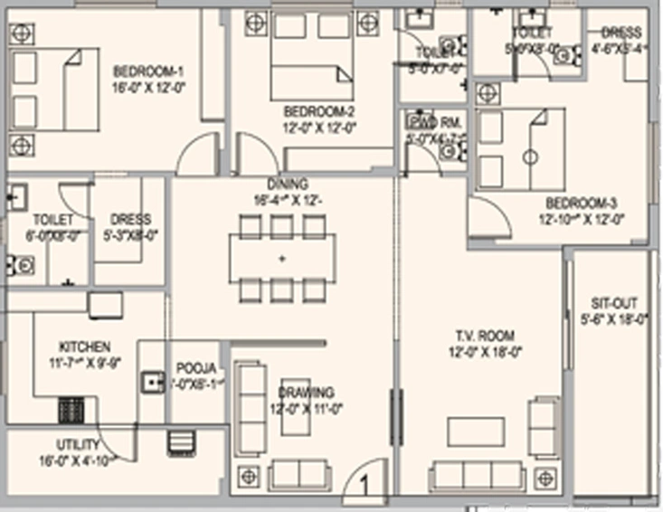 3 BHK Flat in MVV Sunrise in Madhurawada, Visakhapatnam - Image 390156