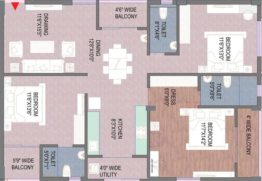 3 BHK Flat in Surekha Orchid in Patia, Bhubaneswar - Image 384251