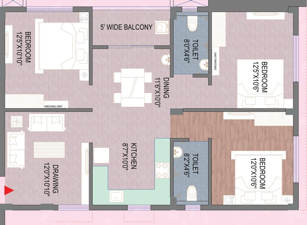 3 BHK Flat in Surekha Orchid in Patia, Bhubaneswar - Image 384250