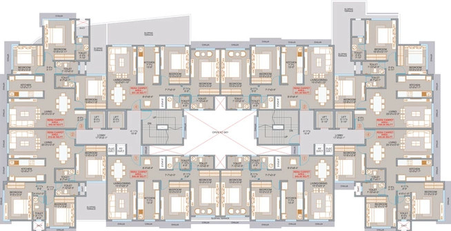 Floor Plan of Veena Solace in Santacruz West, Mumbai - Image 94284