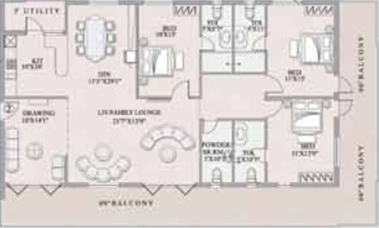 3 BHK Flat in MVV Royal Gardens in Siripuram, Visakhapatnam - Image 488666