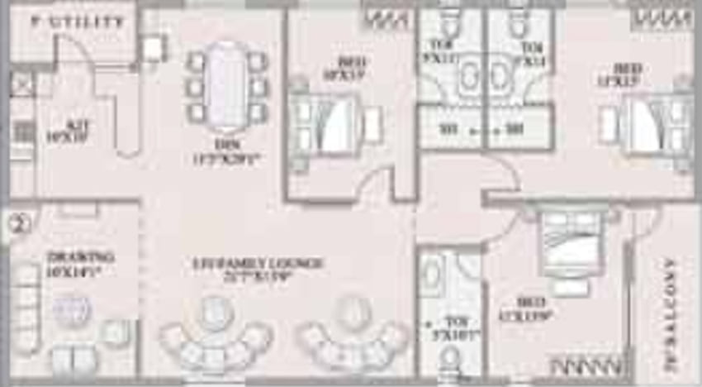 3 BHK Flat in MVV Royal Gardens in Siripuram, Visakhapatnam - Image 488665