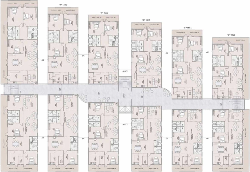 Floor Plan of MVV Royal Gardens in Siripuram, Visakhapatnam - Image 45221