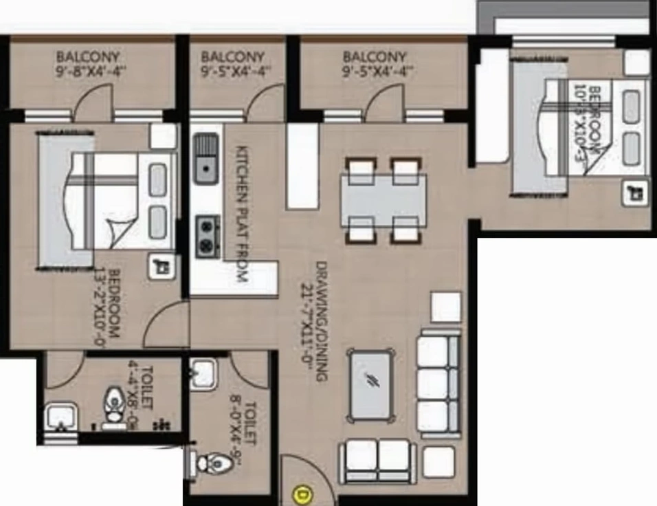 2 BHK Flat in Evos Mahaveer Enclave in Patrapada, Bhubaneswar - Image 496320