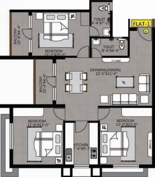 3 BHK Flat in Evos Mahaveer Enclave in Patrapada, Bhubaneswar - Image 496322