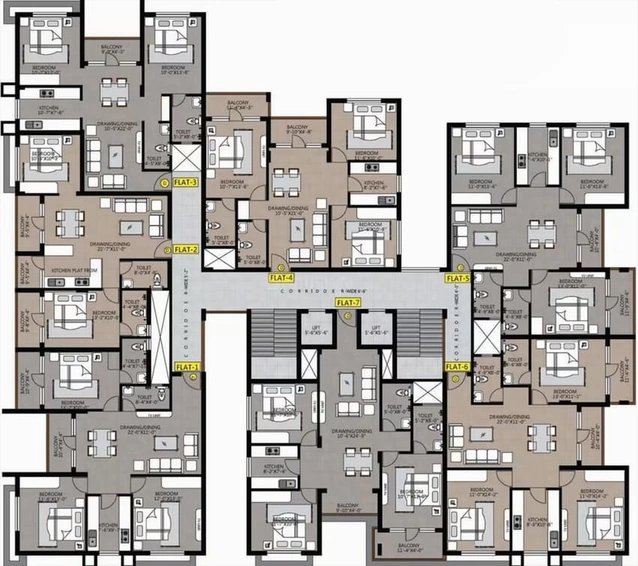 Floor Plan of Evos Mahaveer Enclave in Patrapada, Bhubaneswar - Image 48995