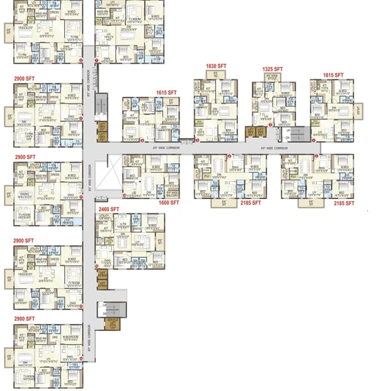 Floor Plan of MK Gold Coast in Yendada, Visakhapatnam - Image 45306