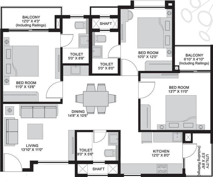 3 BHK Flat in DN Fairytale in Info Valley, Bhubaneswar - Image 512746