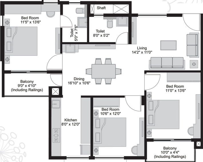 3 BHK Flat in DN Fairytale in Info Valley, Bhubaneswar - Image 512745