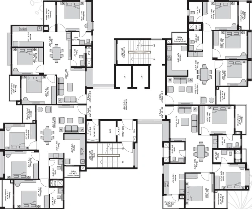 Floor Plan of DN Fairytale in Info Valley, Bhubaneswar - Image 57007