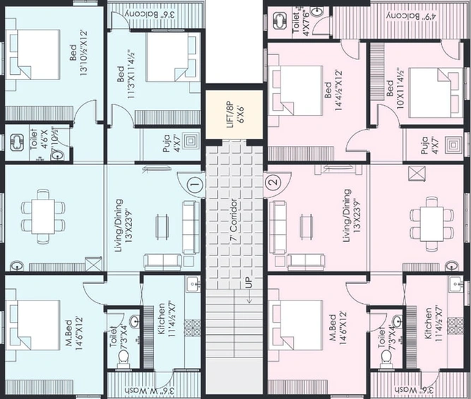 Floor Plan of MK Vishnu in Madhurawada, Visakhapatnam - Image 45365