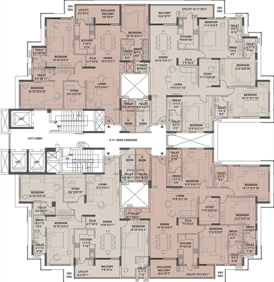 Floor Plan of Khushi Altair in Bhomikhal, Bhubaneswar - Image 6829
