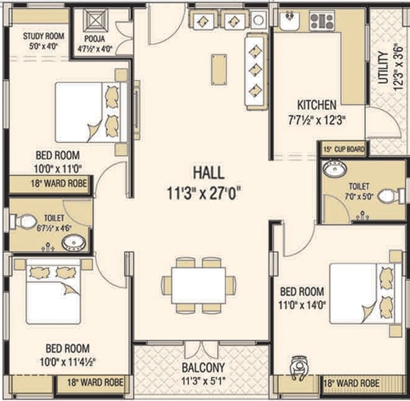 3 BHK Flat in Sardar Nest Sapphire in Gajuwaka, Visakhapatnam - Image 489420