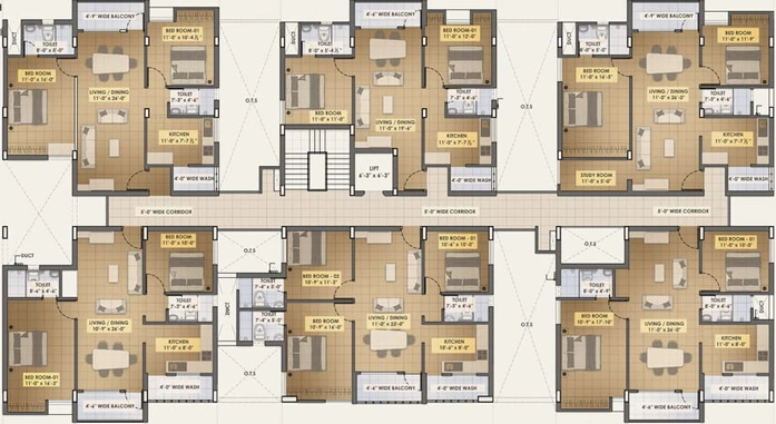 Floor Plan of Bhuvana Oak Park in Saravanampatti, Coimbatore - Image 6442