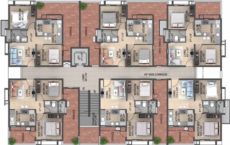 Floor Plan of Casagrand Cosmos in Vellakinar, Coimbatore - Image 6466