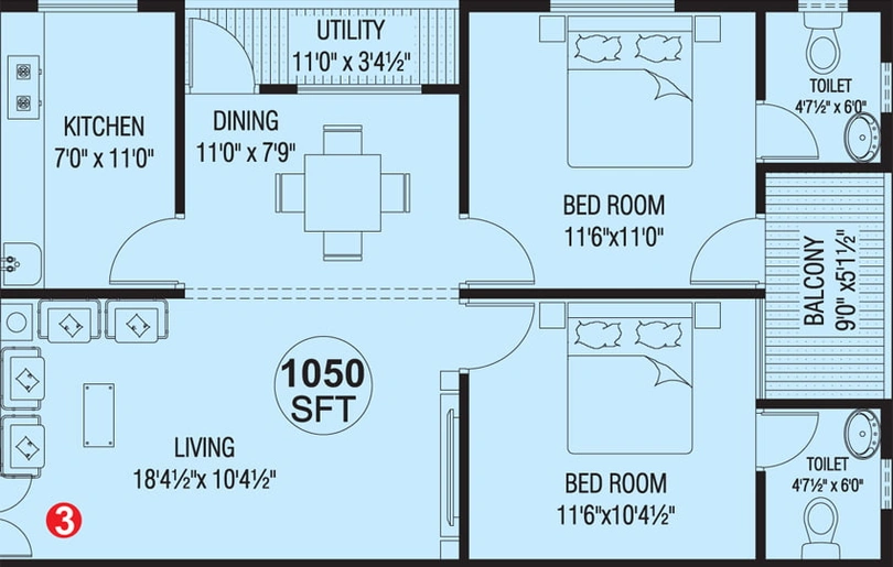 2 BHK Flat in Rohini Annapurna Heights in Madhavadhara, Visakhapatnam - Image 489732