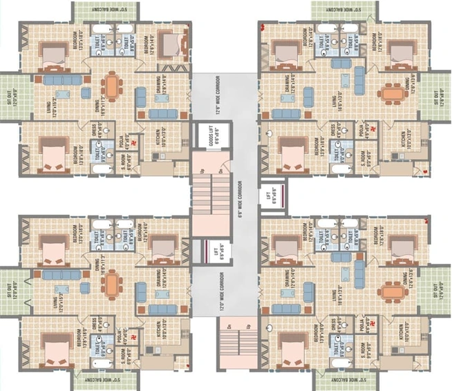 Floor Plan of Aditya Fortune Towers in Madhurawada, Visakhapatnam - Image 45754